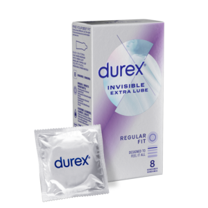 Durex Invisible Extra Lube Regular Fit Kondomi 8 kpl