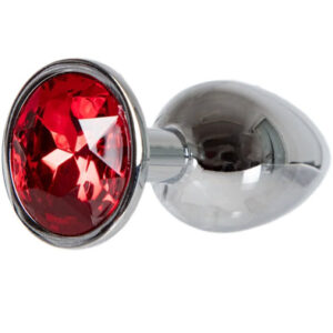Diamond Butt Plug Silver/Red Small Anaalitappi