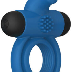 Double Rings Rabbit Clit Rechargeable Cock Ring Penisrengas jäniksenkorvilla