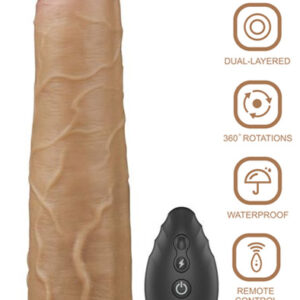 Dual-Layered Silicone Vibe With Rotation 20,5cm Värisevä dildo