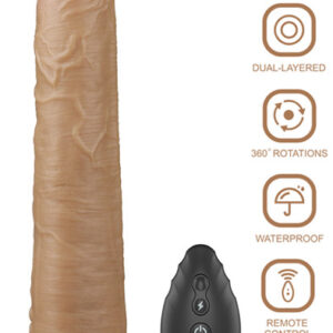 Dual-Layered Silicone Vibe With Rotation 25cm Värisevä dildo