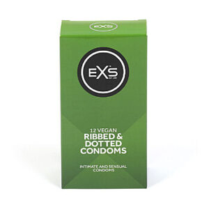 EXS Ribbed & Dotted - Kondomi, 12 kpl, nypytetty, juomutettu, lateksi