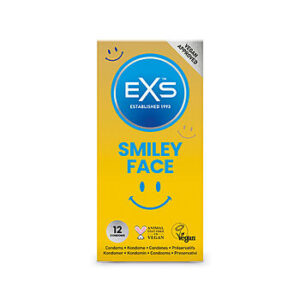 EXS Smiley Face - Kondomi, 12 kpl, vegaaninen, lateksi