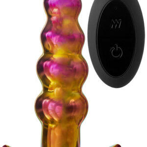 Glamour Glass Remote Vibe Beaded Plug Lasinen Anaalitappi