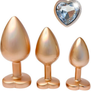 Gleaming Love Pearl Plug Set Gold Anaalitappi setti