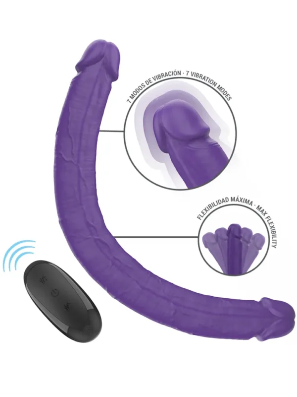 Gunter Dildo Double Vibrator Remote Control Värisevä tupladildo