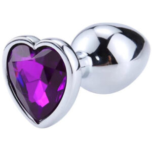 Heart Shaped Butt Plug Purple Small Anaalitappi metallia