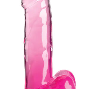 King Cock Clear With Balls Pink 18 cm Dildo