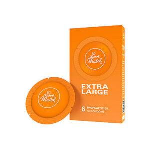 Love Match Extra Large - XL-kondomi, 6 kpl, isot kondomit, lateksia, suora, läpinäkyvä