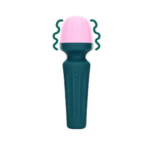 Loveline - Mini wand-vibraattori, pienikokoinen, tehokas, silikoninen, pinkki/vihreä