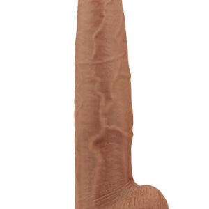 Lovetoy Sliding Skin Dual Layer Dildo Brown 34 cm XL dildo