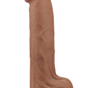 Lovetoy Sliding Skin Dual Layer Dildo Brown 36 cm XL dildo