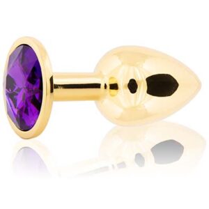 Metal Butt Plug Gold/Purple Small Anaalitappi metallia