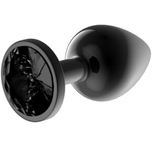 Metalic Butt Plug With Blackgem Jewel M Anaalitappi metallia
