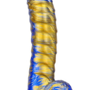 Metallic Fantasy Dildo Gasix Blue/Gold 20,5 cm Dragon Dildo