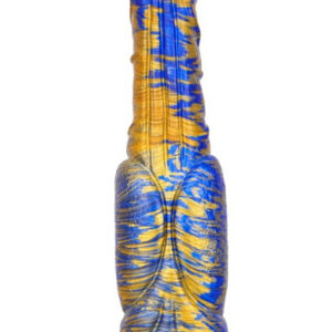 Metallic Fantasy Dildo Jumbox Blue/Gold 24 cm Dragon Dildo