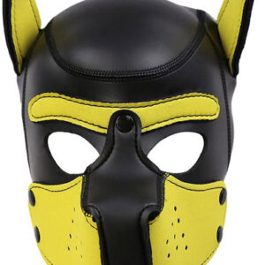 Neoprene Dog Hound Removable Muzzle Black/Yellow