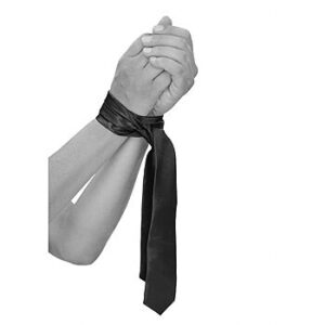 Ouch B&W - Sidontakravatti, pehmeä, tyylikäs, satiininen, musta