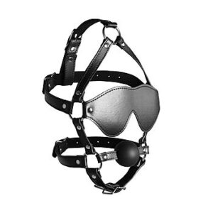 Ouch XTREME - Silmämaski ja suupallo harness, suupallo, fetissi, bdsm, bondage