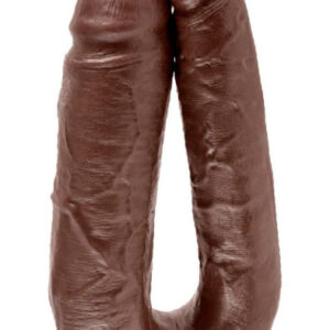Pipedream King Cock U-Shaped Large Double Trouble Brown 44cm Tupla dildo