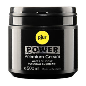 Pjur Power Premium Cream - Liukuvoide, 500 ml, vesi- ja silikonipohjainen, paksu, täyteläinen, kondomiturvallinen