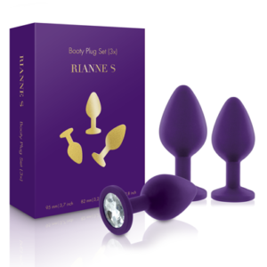 RIANNE S Booty Plug Set 3x Purple Anaalitappi setti