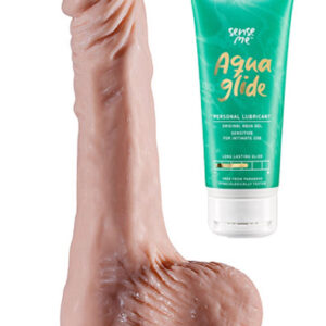 Realistic Dildo 17 cm + Aqua Glide 100ml Pakettitarjous