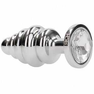 Ribbed Diamond Plug Silver Anaalitappi metallia