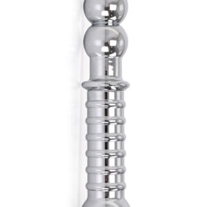 Ribbed Double-ended Steel Dildo 19cm