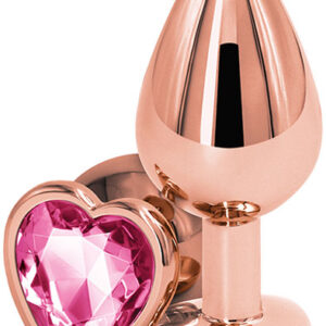 Rose Gold Pink Heart Medium Anaalitappi metallia