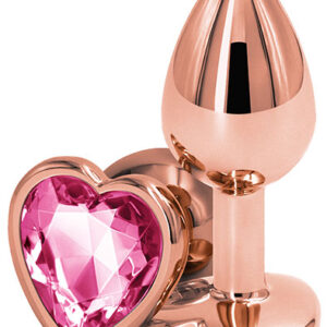 Rose Gold Pink Heart Small Anaalitappi metallia