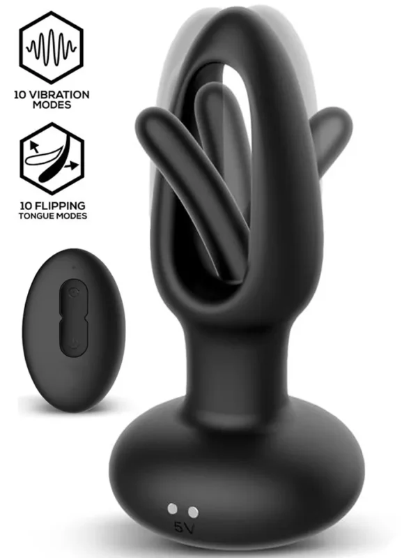 Sasha Vibrating Plug With Flipping Tongue & Remote Värisevä anaalitappi