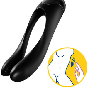 Satisfyer Candy Cane Finger Vibrator Black Klitoris vibraattori