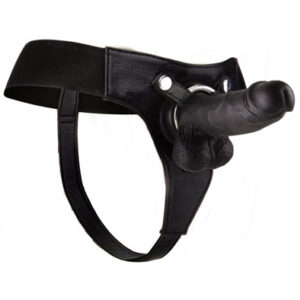 Shots Realistic Strap-On Black 20 cm Strap-on valjailla
