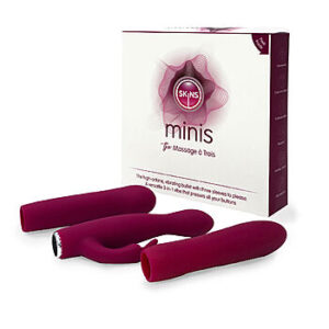 Skins Minis - 3 in 1 vibraattori, kolme vibraattoria samassa, silikoninen, moottoroitu