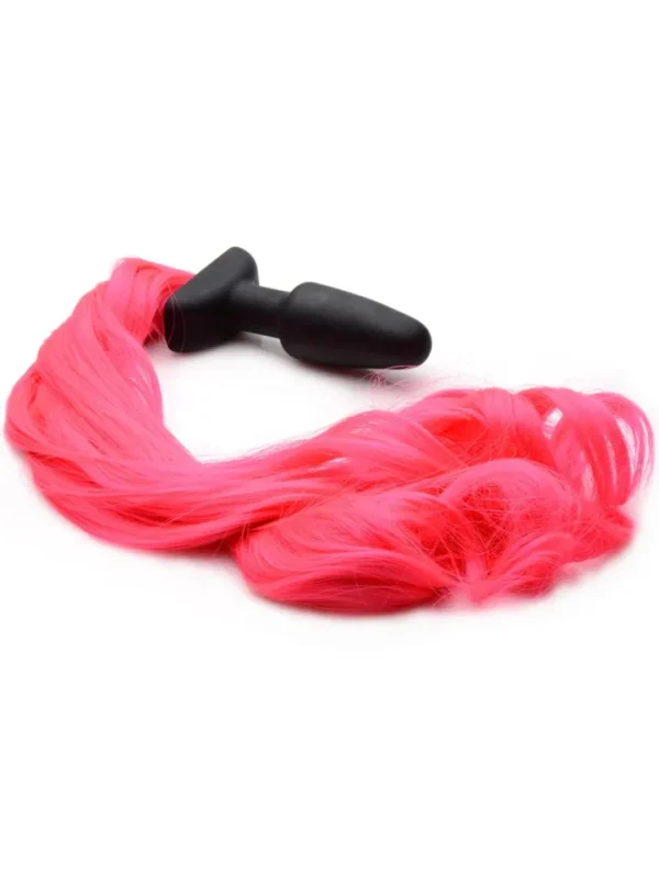 Tailz Hot Pink Pony Tail Anal Plug Medium Anaalitappi hännällä