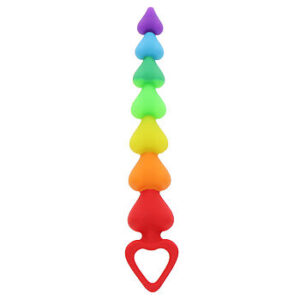 Toy Joy Rainbow Heart - Anaalihelmet, sydämen muotoiset, silikoniset, sateenkaarenväriset