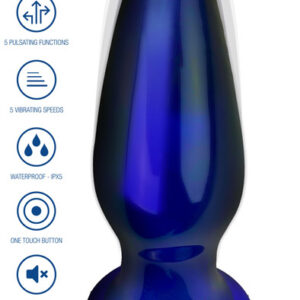 ToyJoy Shining Vibrating Glass Plug 11,5 cm Värisevä anaalitappi