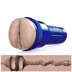 Fleshlight Boost Blast Female - Tekoanus, vaalea, Light Medium, stimuloivat sisääntulorenkaat, aidon näköinen, realistisen tuntuinen, kotelon sisään muodostuva alipaine, laadukas