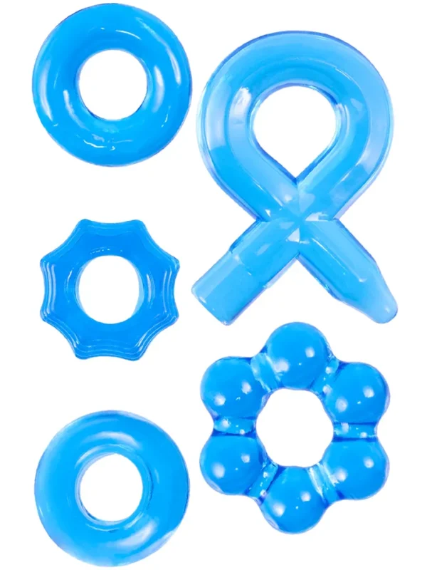 Hardcore Powerful Cock-Ring Set Blue Penisrengas paketti