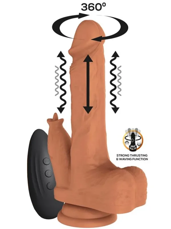 Quintus Thrusting, Waving & Vibration Dildo 23 cm Värisevä dildo