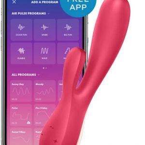 Satisfyer Mono Flex Red Sovelluksella ohjattava rabbit-vibraattori
