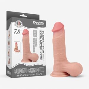 Lovetoy Realistinen Sliding-Skin Dildo 19 cm – Kaksikerrosrakenteella ja Imukupilla
