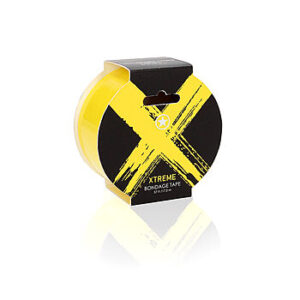 XTREME - Bondageteippi, 17,5 m, kiiltäväpintainen, liimaton, monikäyttöinen, keltainen