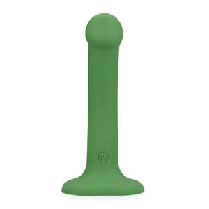 Loveline - Värisevä dildo imukupilla, aloittelijoille, peggingiin, strapon, silikoninen, vihreä