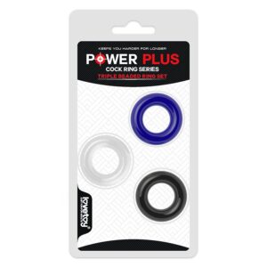 Lovetoy Power Plus Triple Beaded Penisrengas-Setti (3 kpl) – Lateksiton TPE Erektiorengas Kovempaan ja Kestävämpään Nautintoon