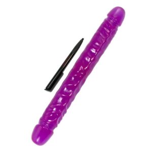 Seven Creations Tupladildo 33 cm – Joustava ja Realistinen Jelly Dildo, Purppura