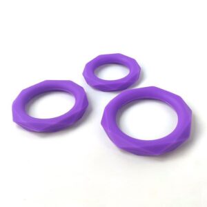 A-Gusto Violet Timantti Penisrenkaat – 3 kpl Silikonisetti