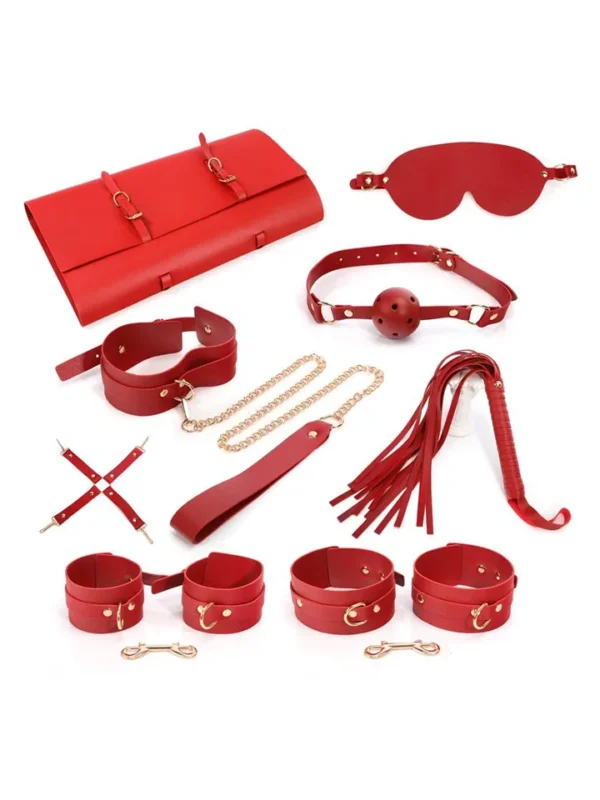 7-pcs Bondage Set With Bag Red Bondage kitti