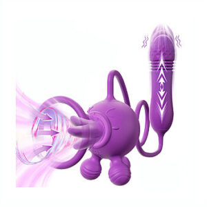 KOVIDA Octopus - Vibraattori ja imukuppikiihotin, alipaine, värisevä, kieli, kiihotin, silikoninen, helppokäyttöinen